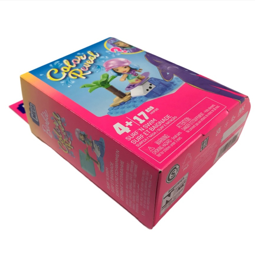 Barbie Mega Brands Mini Set Color Reveal Surf N Swim 17 Piece New In Box - Picture 3 of 8